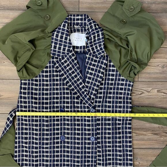 Tanya Taylor Lotta Contrast Combo Trench Coat - Picture 9 of 12